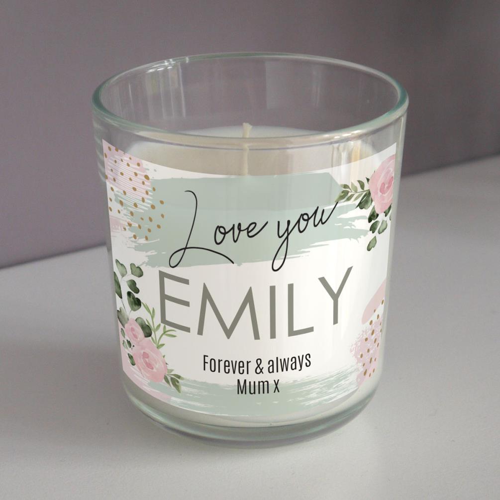 Personalised Abstract Rose Scented Jar Candle Extra Image 3